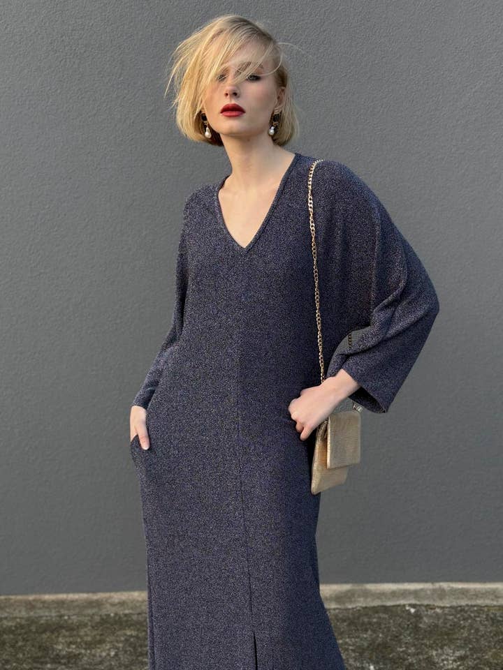 HOSS Carla Dress - Midnight Blue for wholesale by HOSS