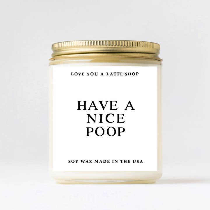 Tenha uma Vela Nice Poop Glass Frasco 2 TAMANHOS por atacado de Love You a Latte Shop
