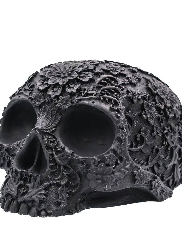 ORNATE HALF SKULL CANDLE | PILLAR for wholesale by A Pleasant Thought