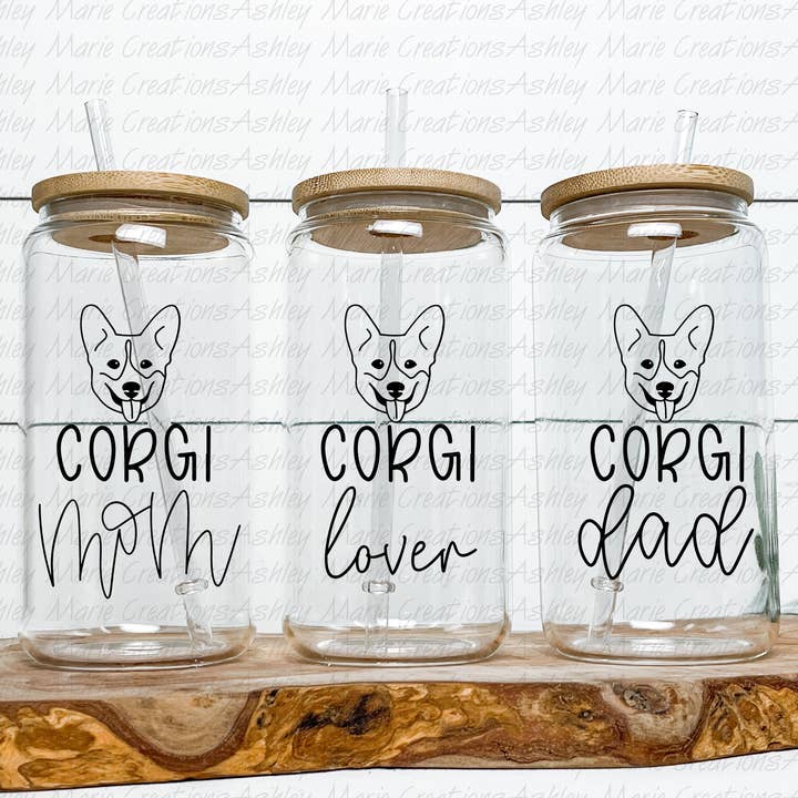 Corgi - Can Glass for wholesale by Ashley Marie Creations