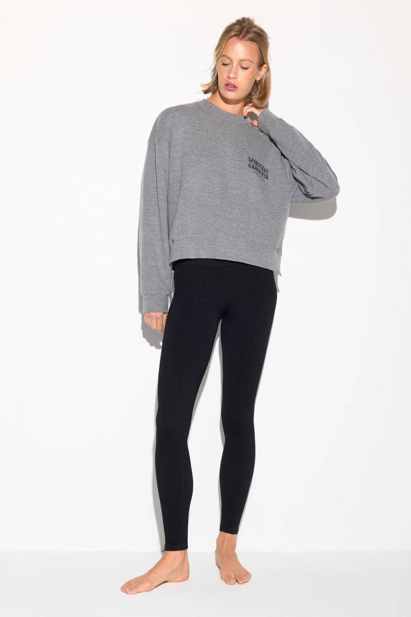 HEATHER GREY El Tigre Bex High-Low Crew for wholesale on Faire7