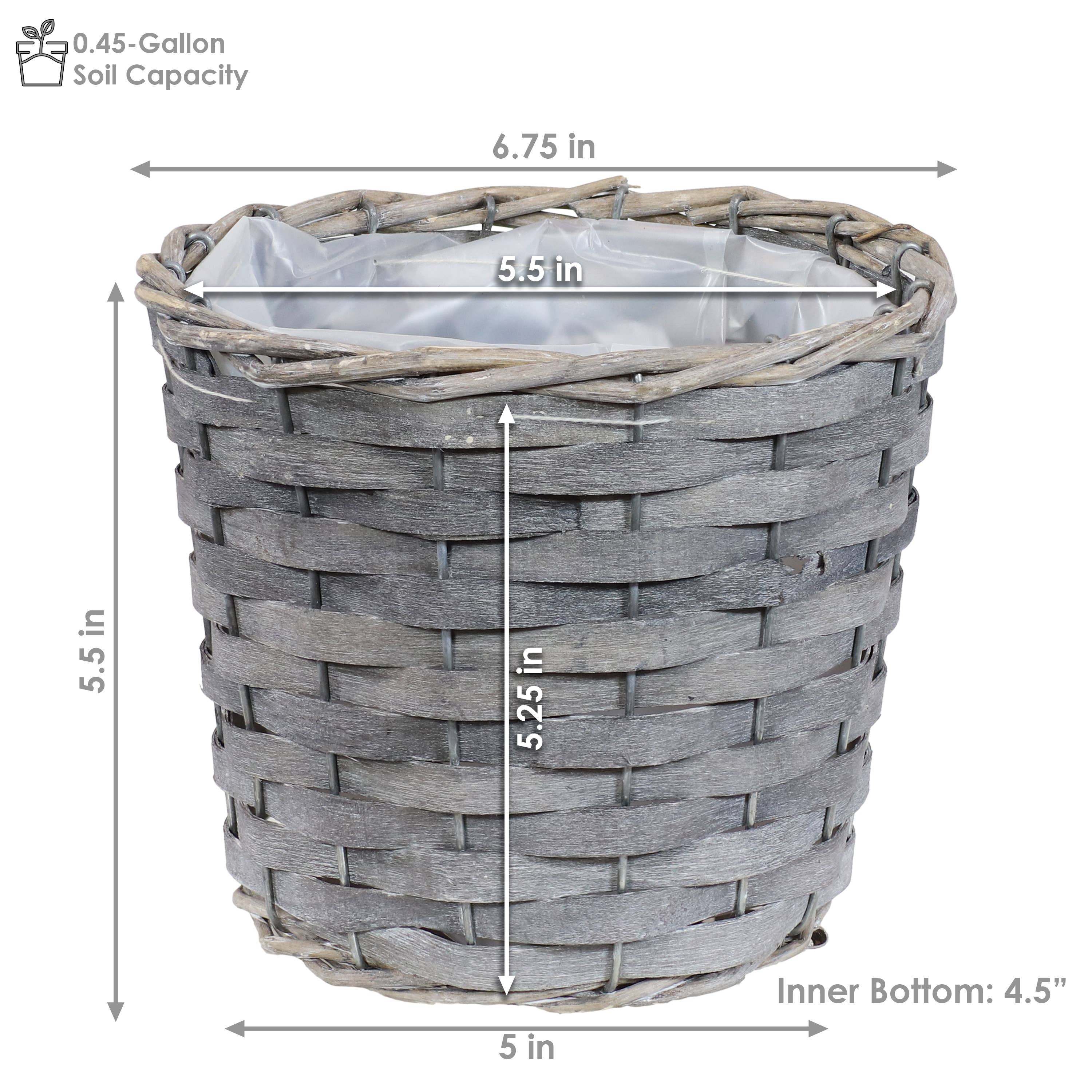 Sunnydaze Decor - Wholesale Plant Pot - 6.75 in Rattan Wicker Basket Planters with Lining - Set of 53
