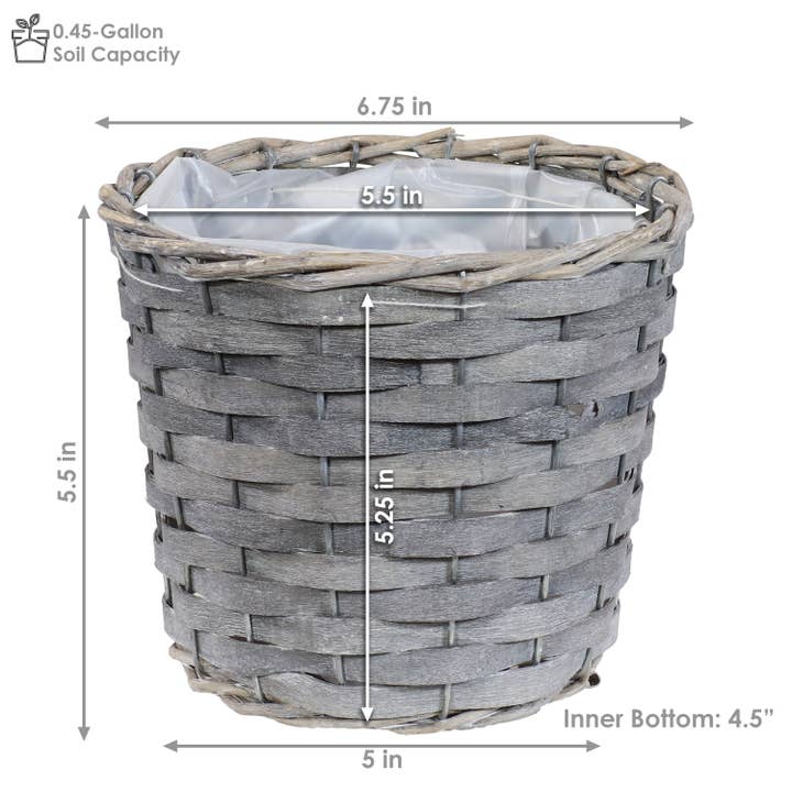 Sunnydaze Decor - Wholesale Plant Pot - 6.75 in Rattan Wicker Basket Planters with Lining - Set of 53