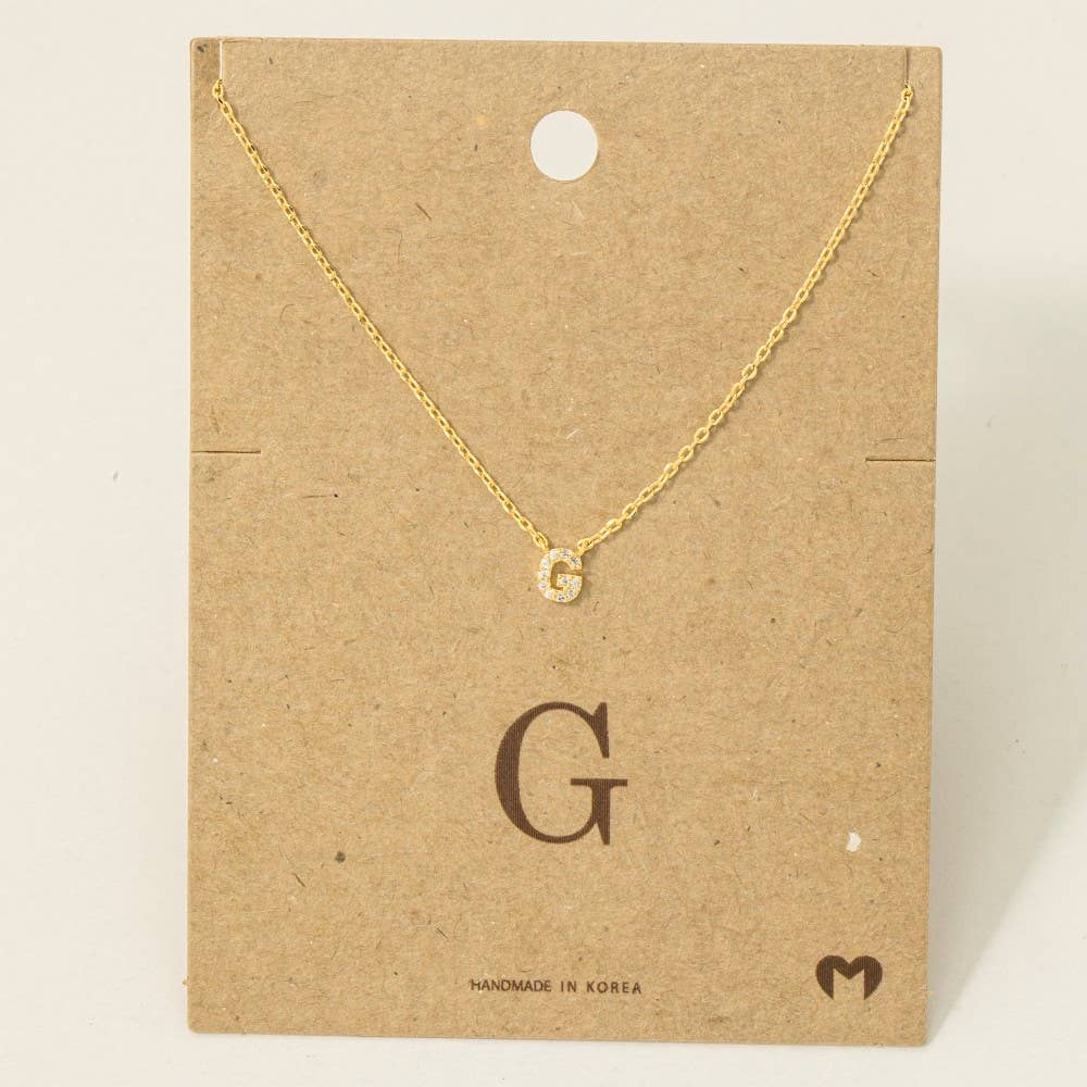 Fame Accessories - Vendita all'ingrosso Collana con ciondolo/pendaglio - Mini collana iniziale con strass15