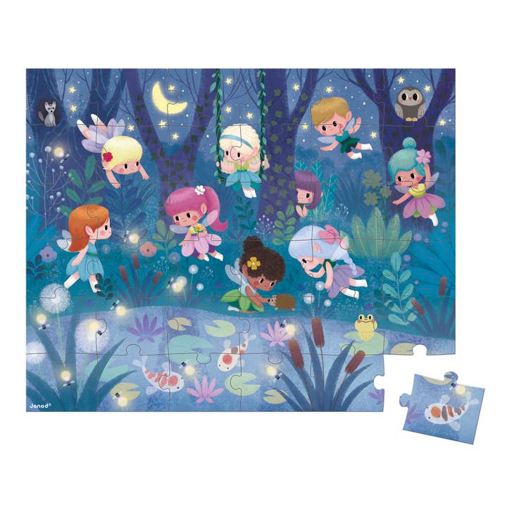Janod - Wholesale Puzzle - Kids - Puzzle - Fairies & Waterlilies - 36 Pcs