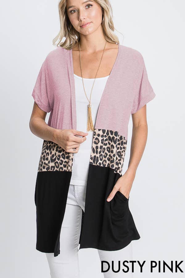 H GRIGIO CARDIGAN APERTO ANIMALIER E TINTA UNITA in vendita all'ingrosso su Faire3