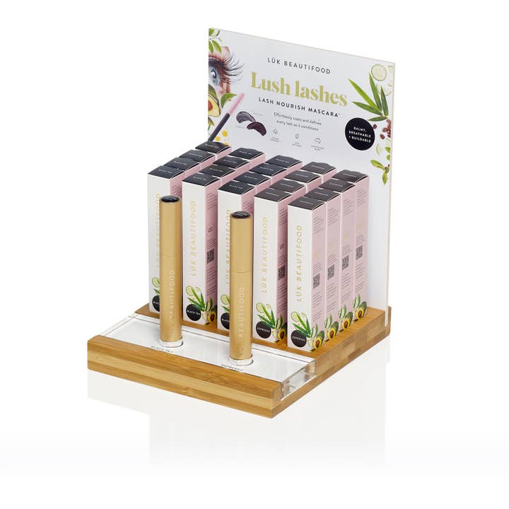 Luk Beautifood - Wholesale Retailer Display - Beauty & Wellness - Display stand for LÜK Lash Nourish Mascara 2 Shades