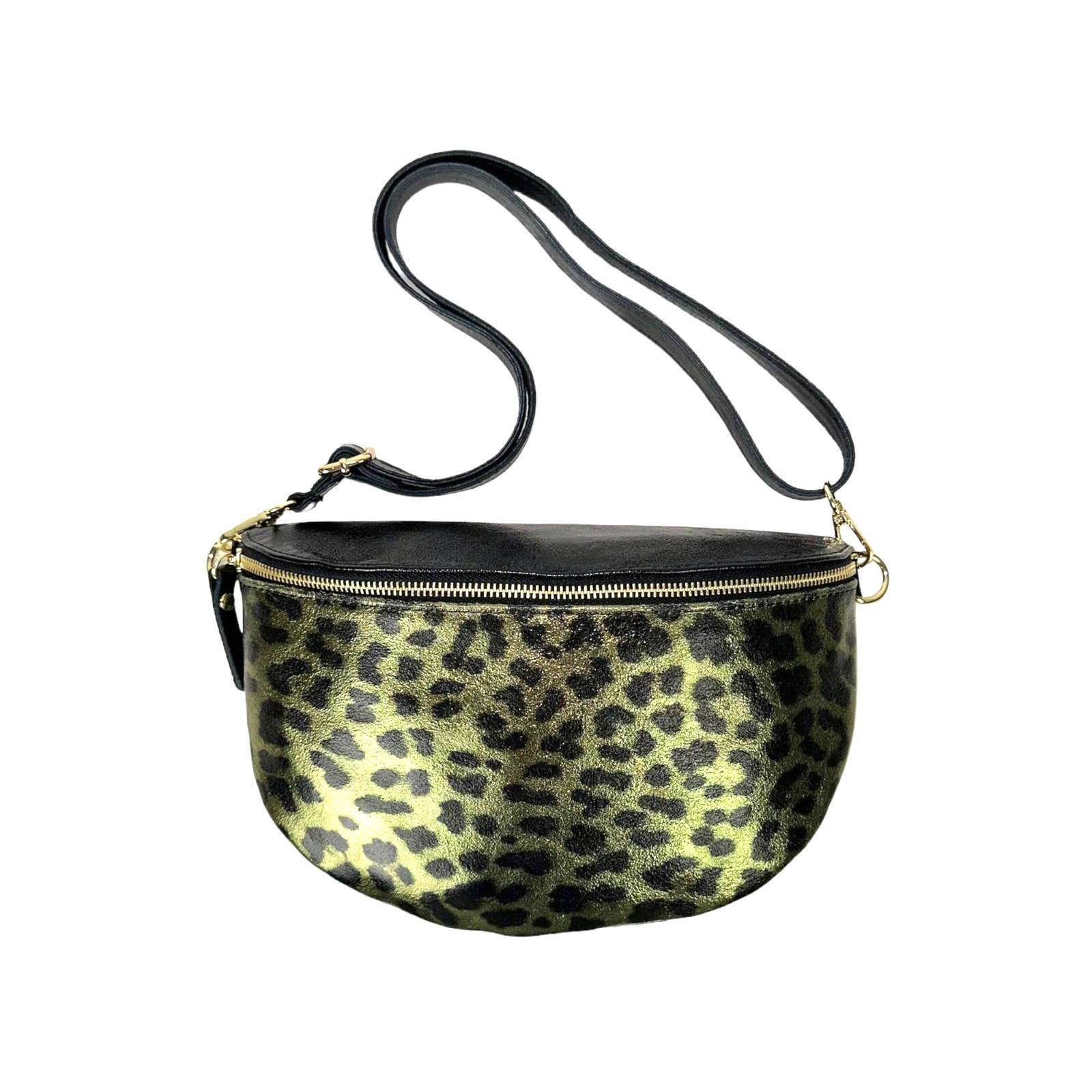 Chenson & Gorett - Vente Sac ceinture – femme - Sac de taille en cuir avec imprimé léopard et effet brillant5