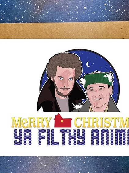 Biglietto d'auguri «Wet Bandits» Home Alone Holiday per la vendita all'ingrosso da parte di The Red Swan Shop