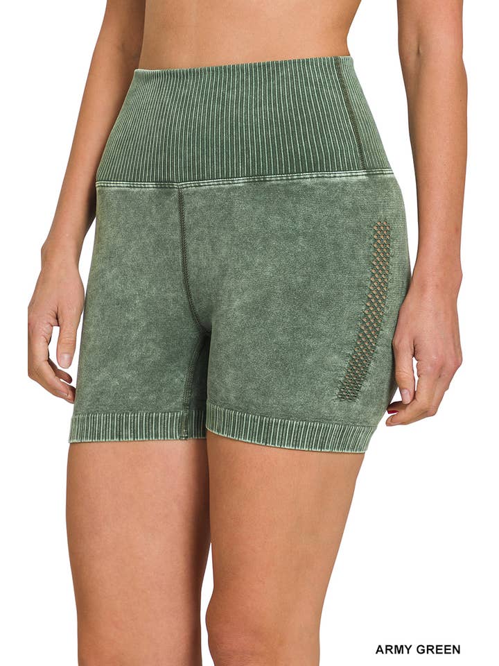 42POPS - Wholesale Athletic shorts – Women's - ._ Washed Seamless High Waist Shorts Leggings15