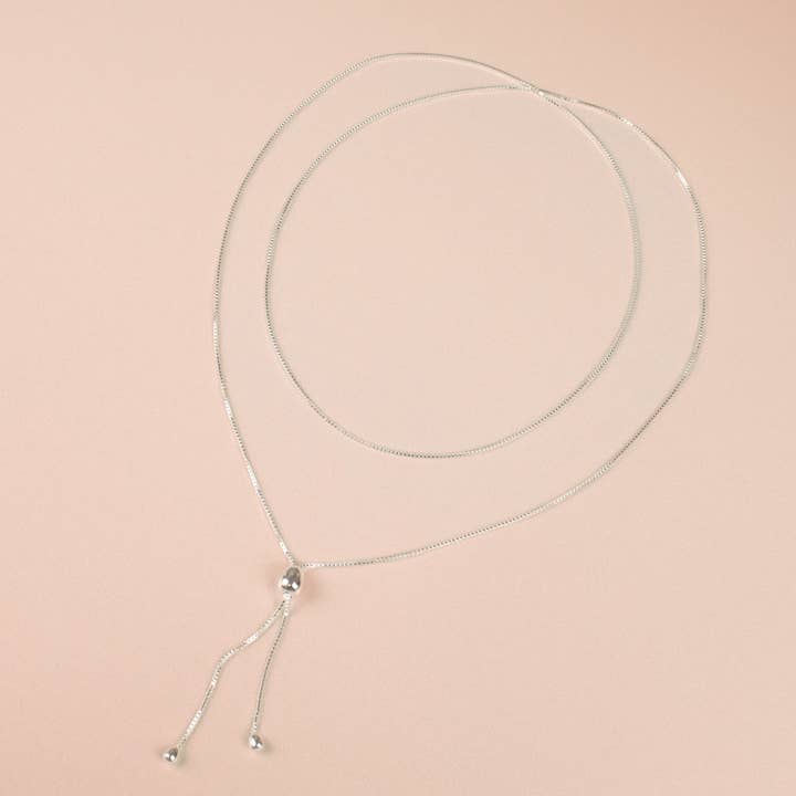 Cold Gold - Wholesale Y-Neck/Lariat Necklace - The Infinity Bolo Necklace in Sterling Silver3