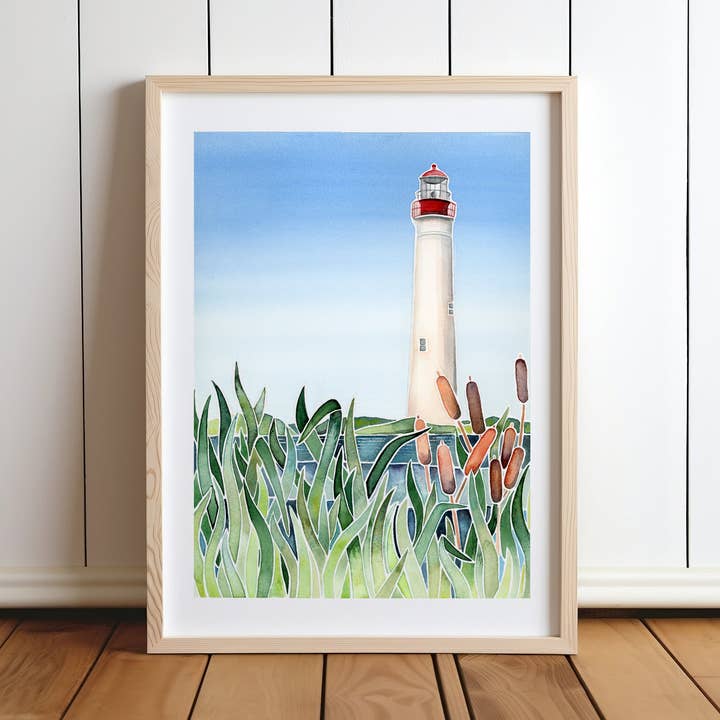 Cape May Lighthouse – Coastal Giclée Art Print for wholesale by Petal & Lark Watercolor Co.