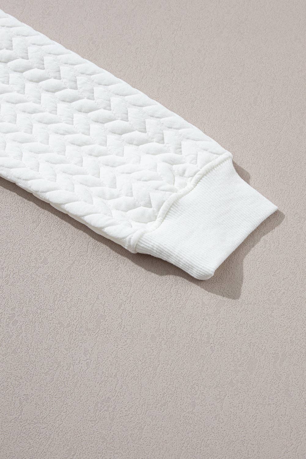 Suhkasana - Wholesale Sweatshirt - Women's - White LUCKY Chenille Embroidered Cable Knit Pullover Sweatshirt25