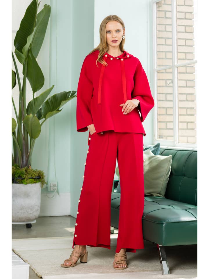 Joh Apparel - Venta al por mayor Pantalones - Mujer - Pantalón largo Farrah French Scuba Pearl12