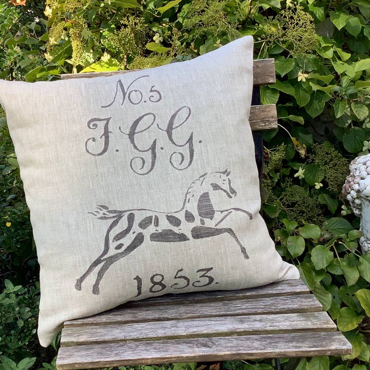 1853 Equestrian European Cushion Cover for wholesale by de Beauchêne & Co