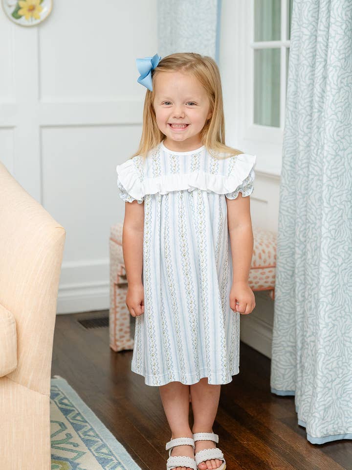 Lily Trellis Pima Ruffle Dress for wholesale by Ruth and Ralph