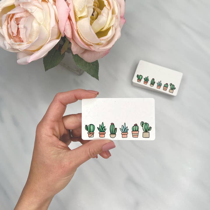 Lemon Doodle - Wholesale Stationery/Notecard Set - Line of Cacti - Mini Note Cards (Pack of 56)1