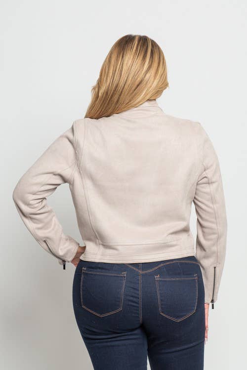 Curve Market - Wholesale Jacket - Women's - PLUS SIZE FAUX SUEDE MOTO JACKET1