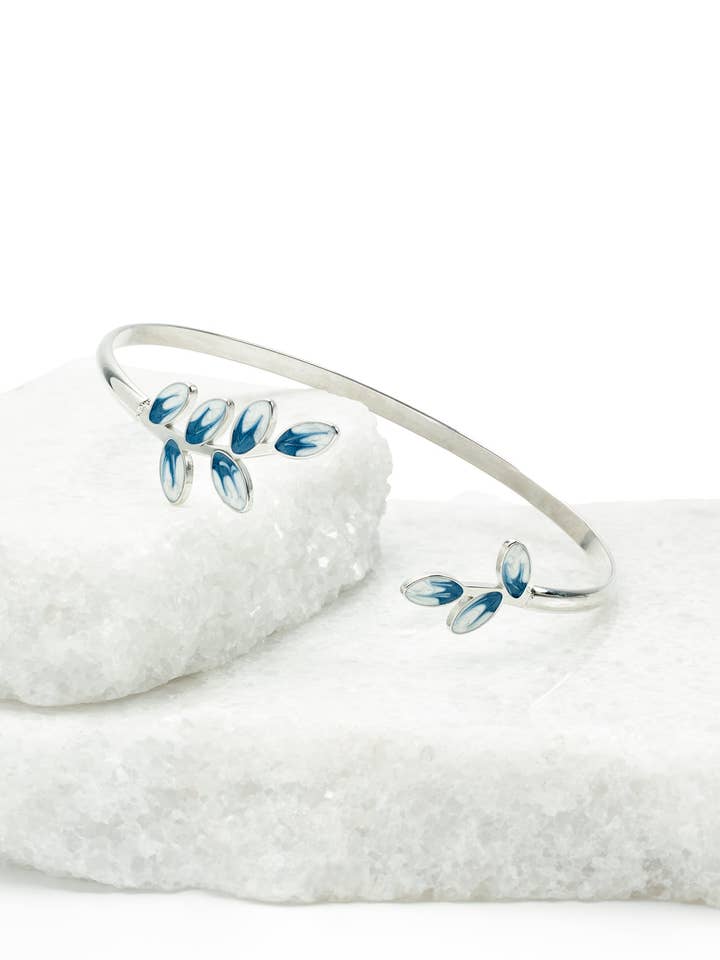 Hope Grows Cuff in Silver & Blue for wholesale by Starfish Project UK