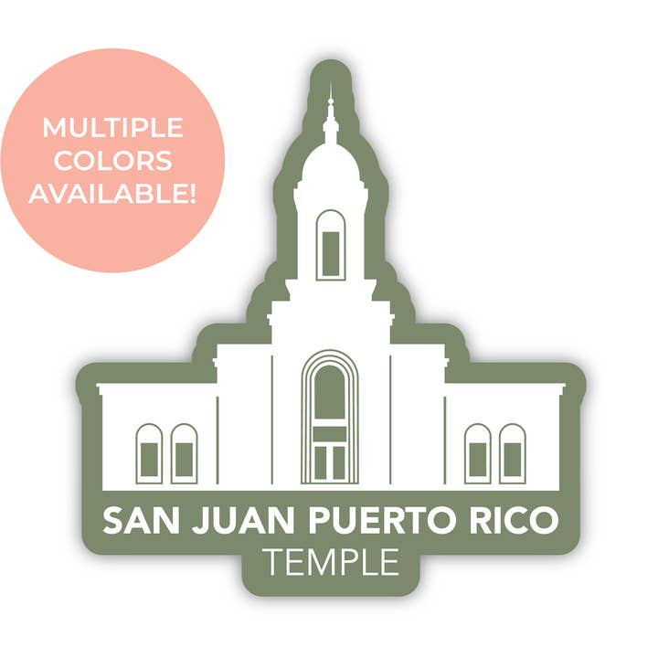 San Juan Puerto Rico Temple Sticker for wholesale by JasmineTreeDesign