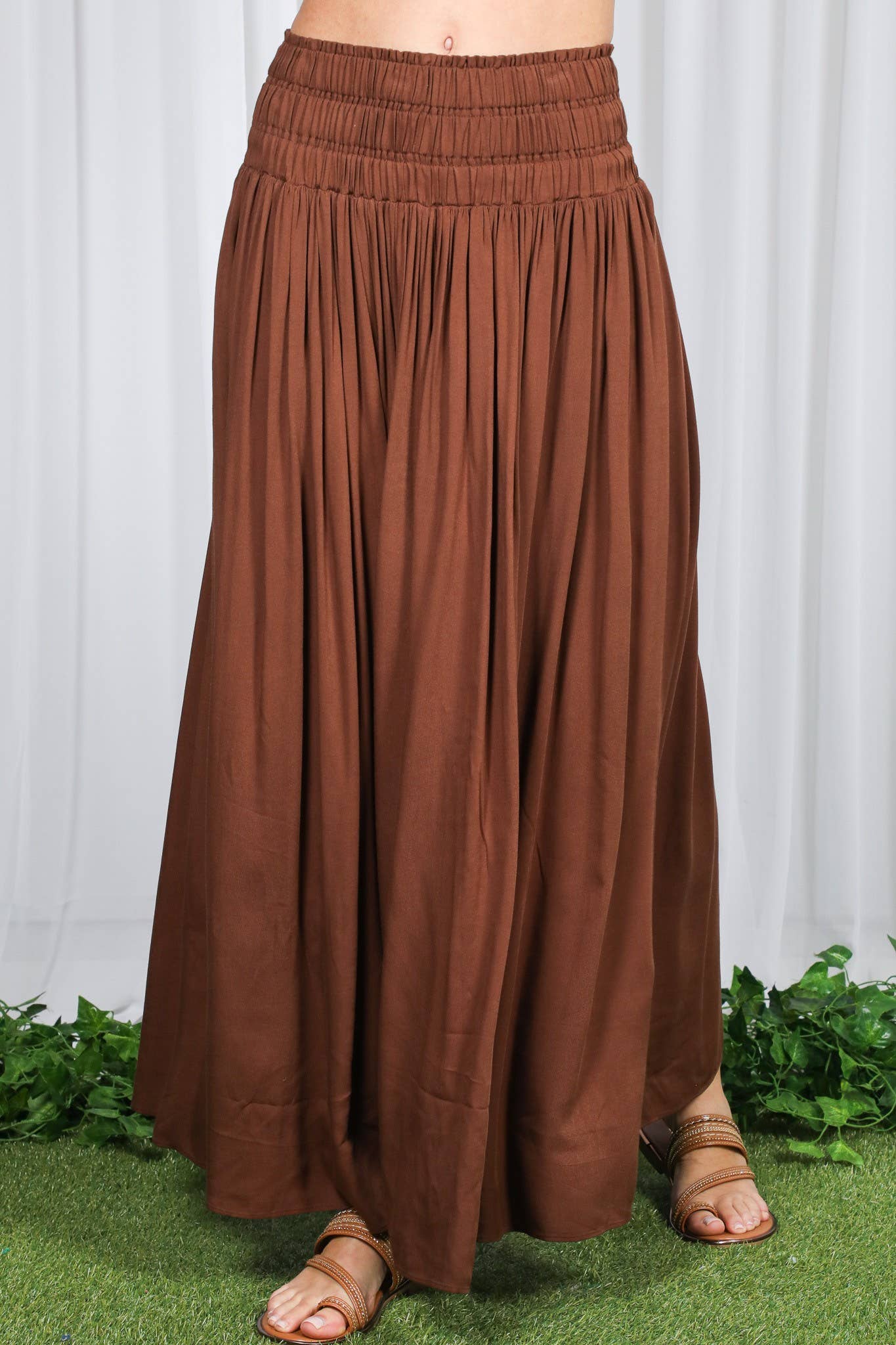 Vine & Love - Wholesale Skirt - Women's - Casual Maxi Flowy Bohemian Renaissance Long Skirt VS8294019