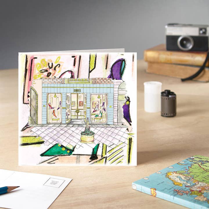 Claire Louise – Cartão de saudação diária por atacado – Cartão de cumprimentos da janela Designer Shoe Shop