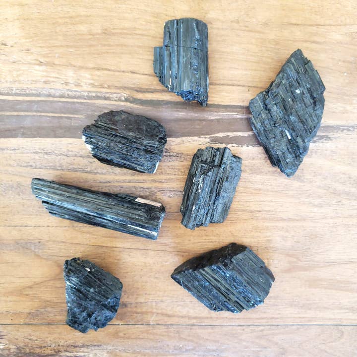 Wholesale Black Tourmaline Chunks 2"-4" for wholesale by Crystal Joys Wholesale