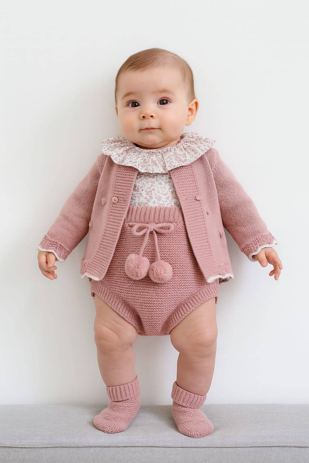 Cotton Socks - Wholesale Clothing Set - Baby - 472 Knit set with shirt + cover + coat8