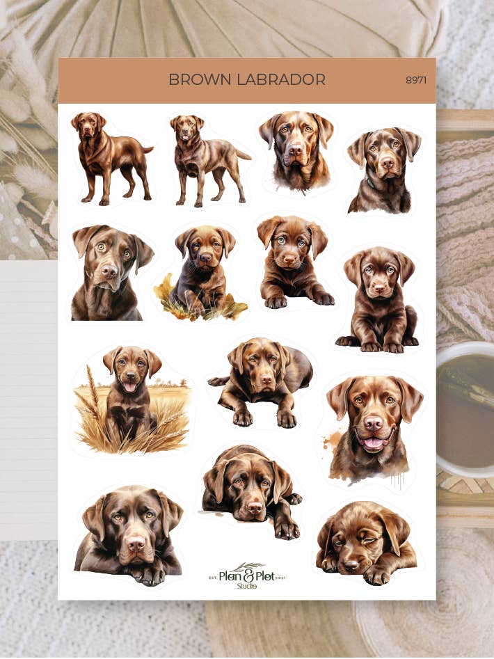 Bruine Labrador | Stickers voor wholesale door Plan & Plot Studio