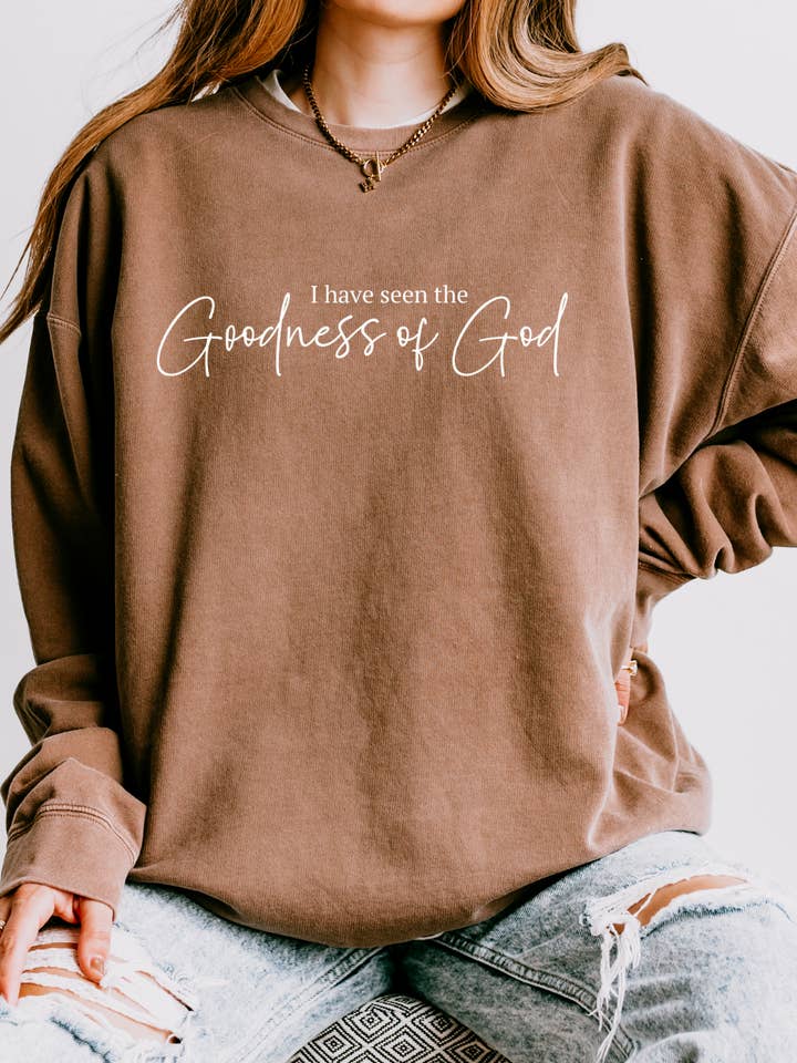 J'ai vu la bonté de Dieu Christian Crewneck pour la vente par The Inspiration Haven