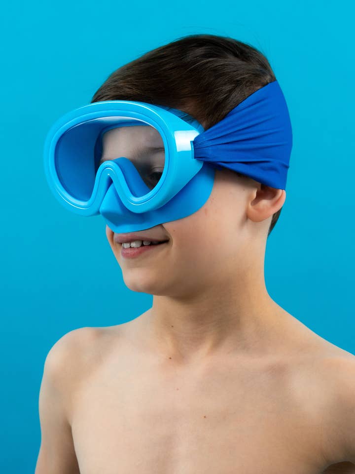 Waterplops - Wholesale Swimming goggles – Kids & Baby - Children's Solid Blue Diving Mask4