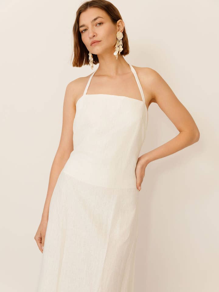 WUESTE - Wholesale Dress - Women's - Isabelle Bandeau Linen Maxi Dress1