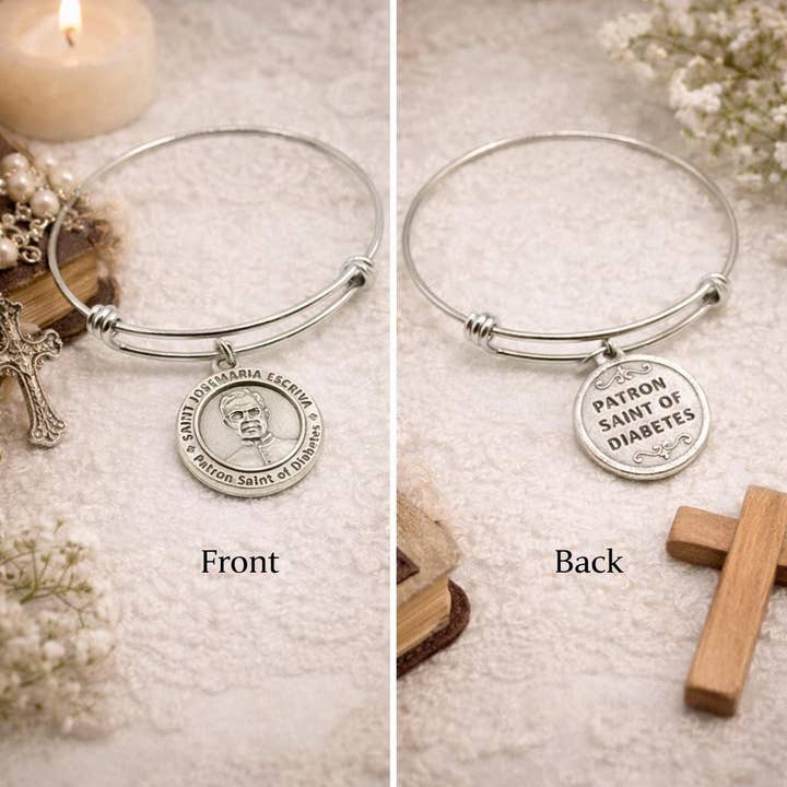 Saint Josemaria Escriva Patron Saint Of Diabetes Bracelet Faith Gift Catholic Jewelry Religious Encouragement Bracelet for wholesale by JKCE Designs