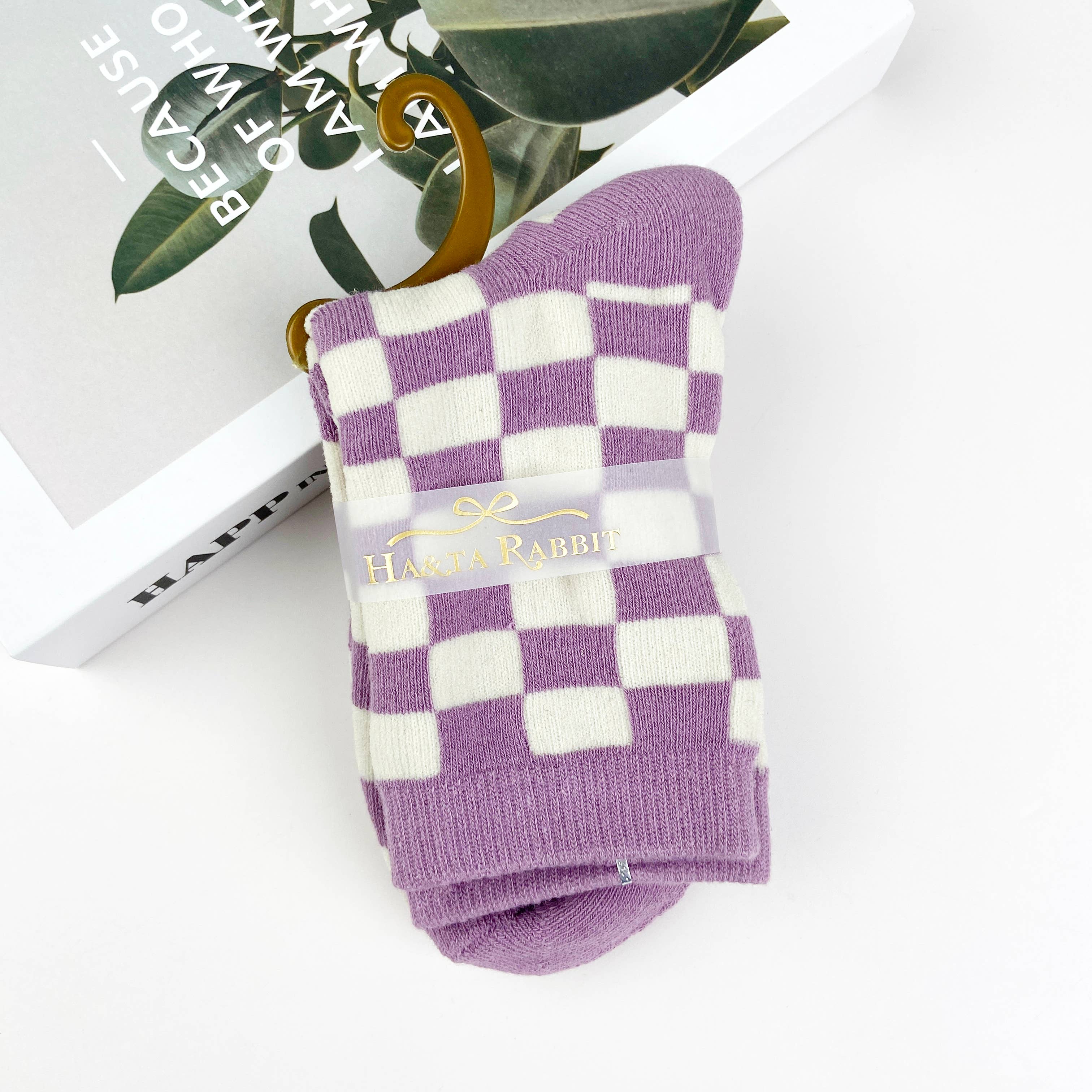 mildstyles – Meias - Mulher por atacado – Meias xadrez de algodão penteado para mulher no meio da pantzerro2