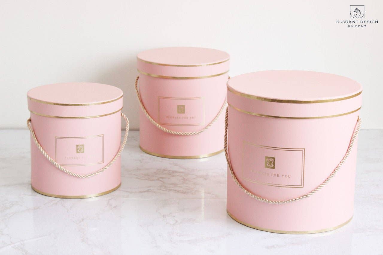 Elegant Design Supply – wholesale Presentbox – Rund blomsterbox i hattmodell «Flowers for You»15