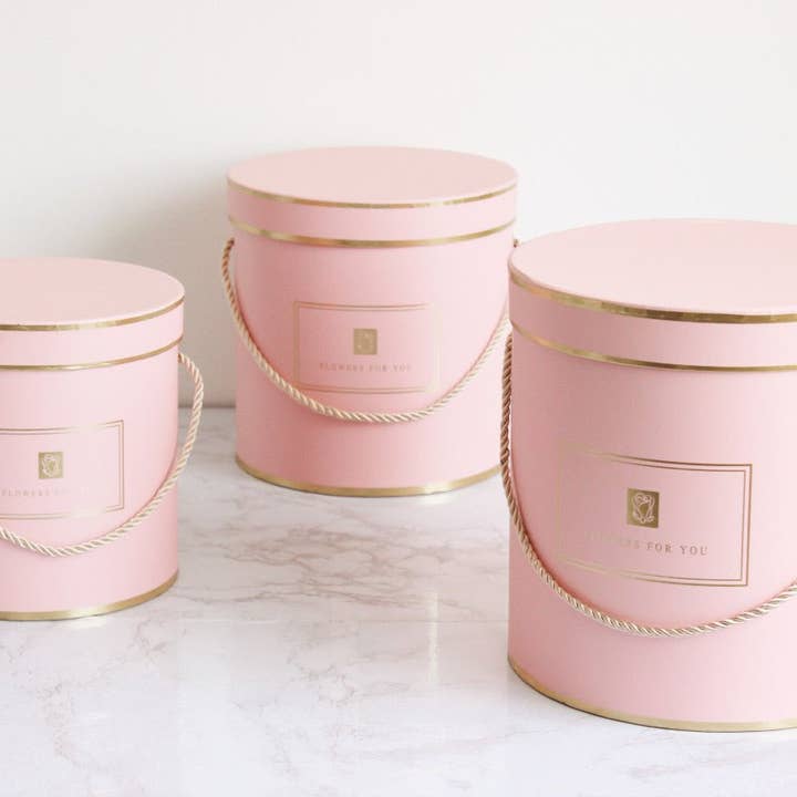 Elegant Design Supply – wholesale Presentbox – Rund blomsterbox i hattmodell «Flowers for You»15