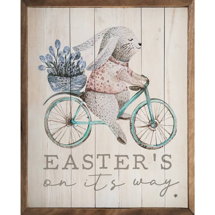 Easter's On Its Way Bike Bunny Whitewash for wholesale by Kendrick Home