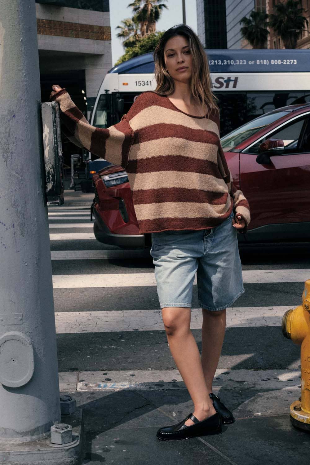 Promesa USA - Wholesale Knit Sweater - Women's - Textured Striped Knit Rolled-Edge Sweater15