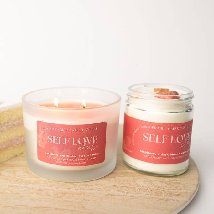 SELBSTLIEBE CLUB | UNGIFTIGE SOJAWACHSKERZE | VALENTINSKOLLEKTION für den Großhandel von Prairie Creek Candles