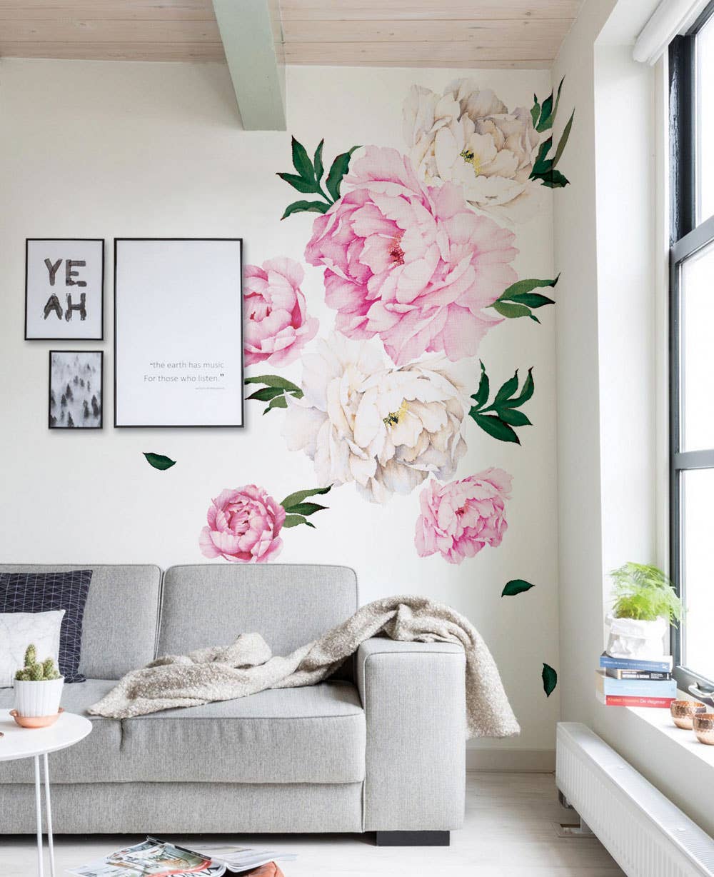 Simple Shapes – wholesale Wall decal/stickers – Peony Flowers Wall Sticker7
