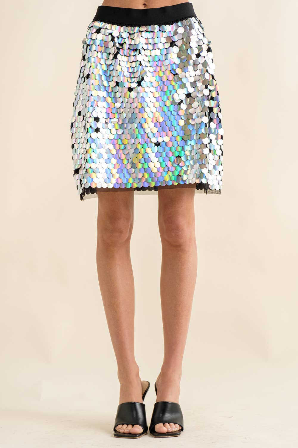 GOLD 32607S - Mirrored Disco Large Sequin Waist Mini Skirt for wholesale on Faire7