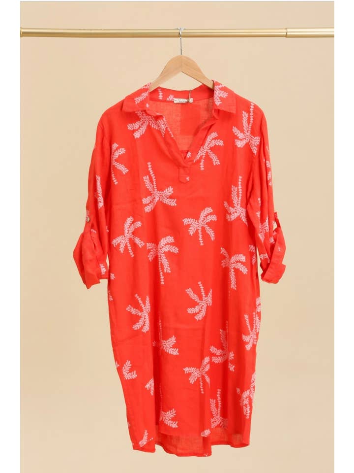 LÉA & LUC – Großhandel Kleid – Damen – Bedruckte Kleider aus 100% Leinen REF.680218