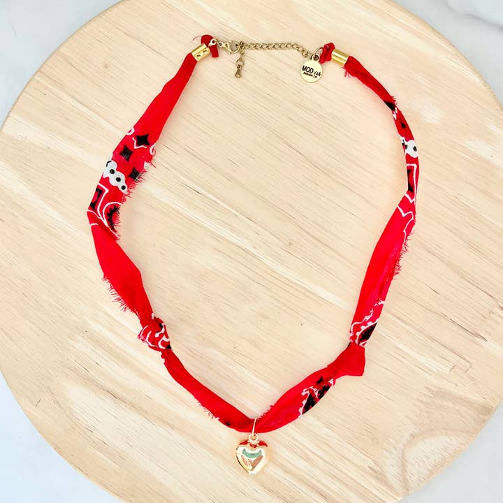 Bandana Necklace - Red for wholesale by MODish Design Co