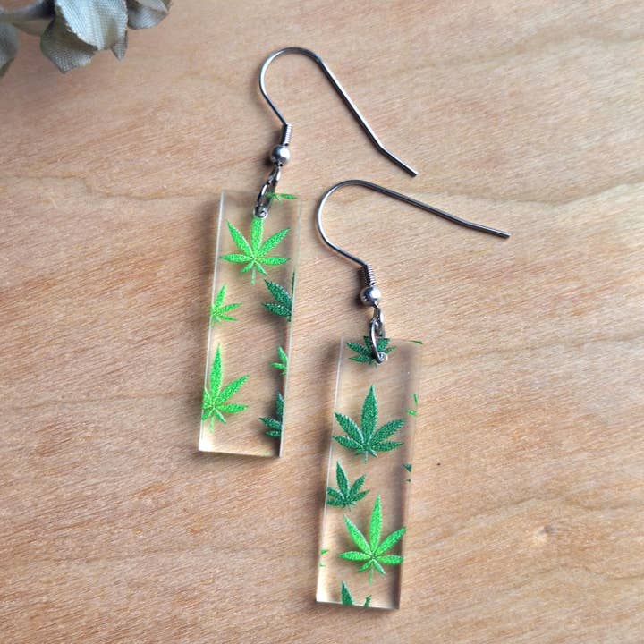 Jedi Woods LLC - Wholesale Dangle Earrings - Marijuana Leaf Earrings