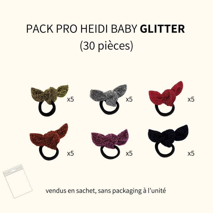 Maho - Wholesale Hair Tie - Heidi Baby Glitter Pro Pack