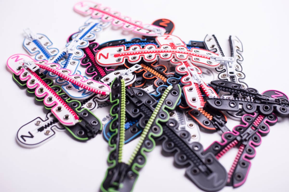 Zipped - Vente Lacet – unisexe - Lacets zippés blanc-gris4