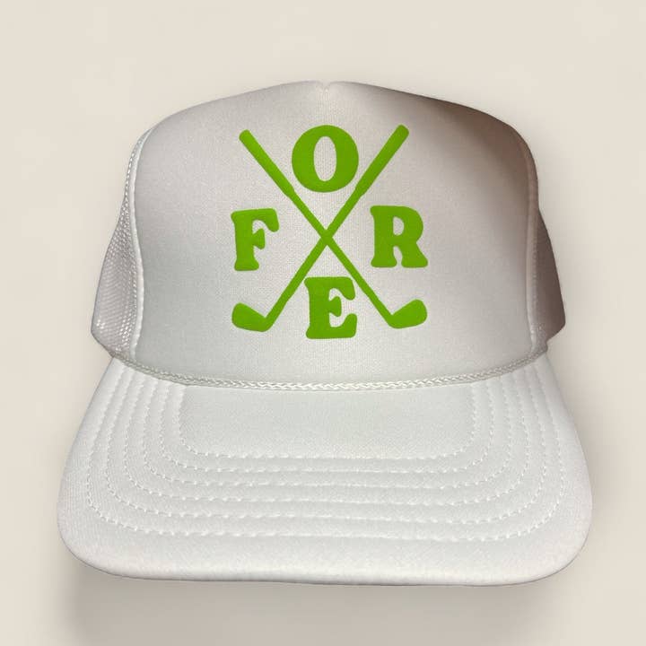 Fore Golf Trucker Hat | Vit för wholesale av Happi Style