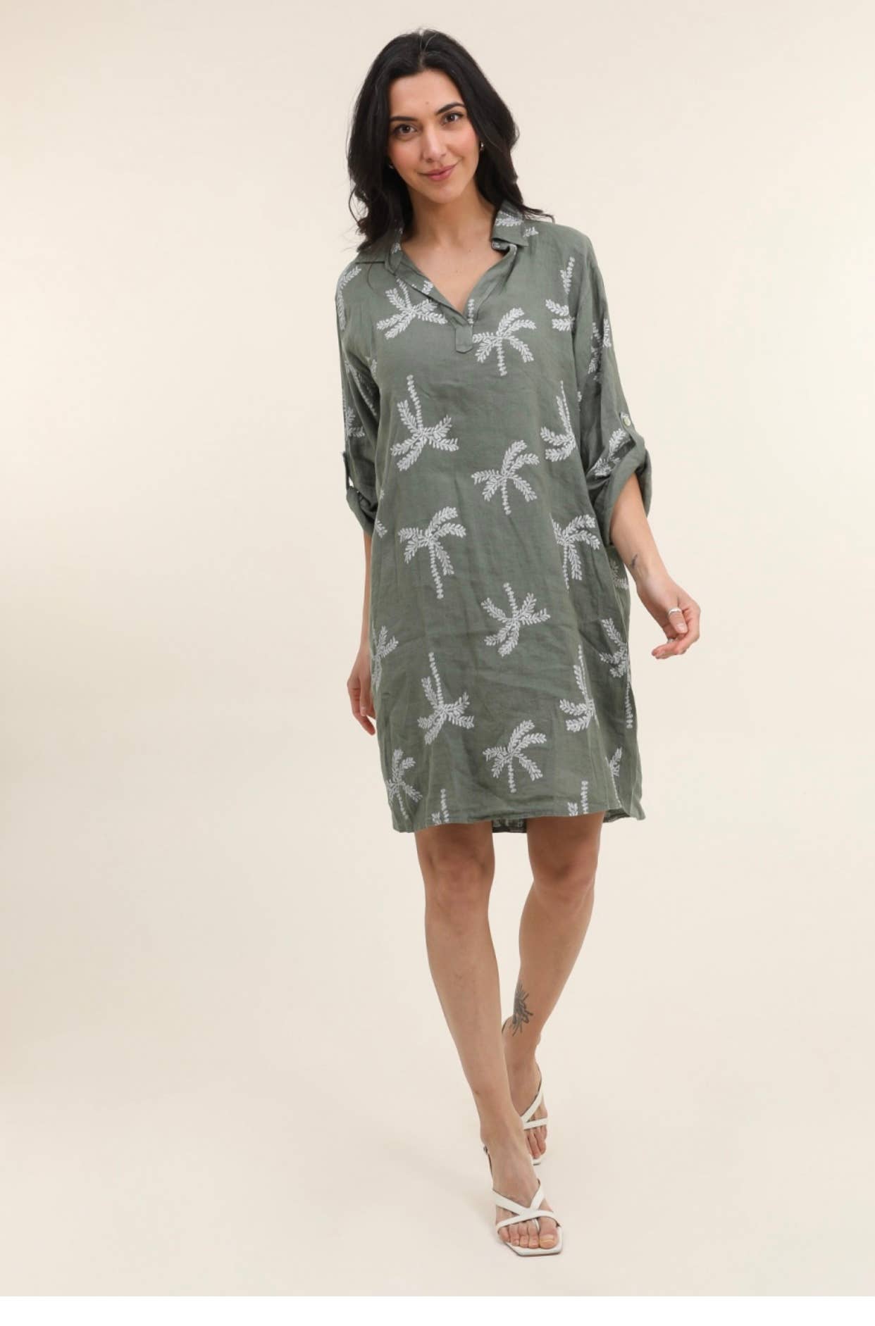 LÉA & LUC – Großhandel Kleid – Damen – Bedruckte Kleider aus 100% Leinen REF.68025