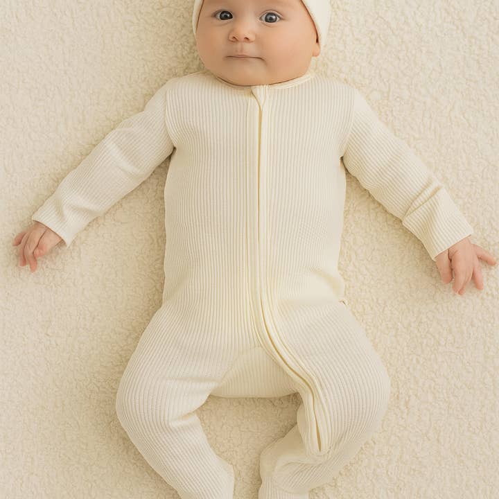 Ali+Oli - Wholesale Clothing Set - Baby - Baby Footie 2-Way Zipper – Organic Cotton Waffle Knit8