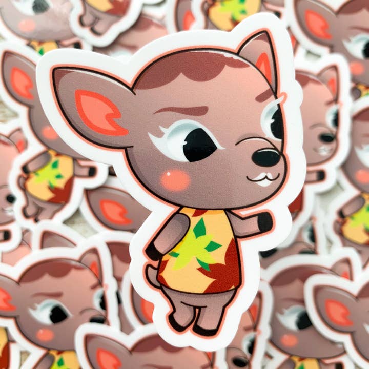 Adhesivo de vinilo Deirdre Animal Crossing, New Horizons, ACNH, impermeable para venta al por mayor de Trash Goblin
